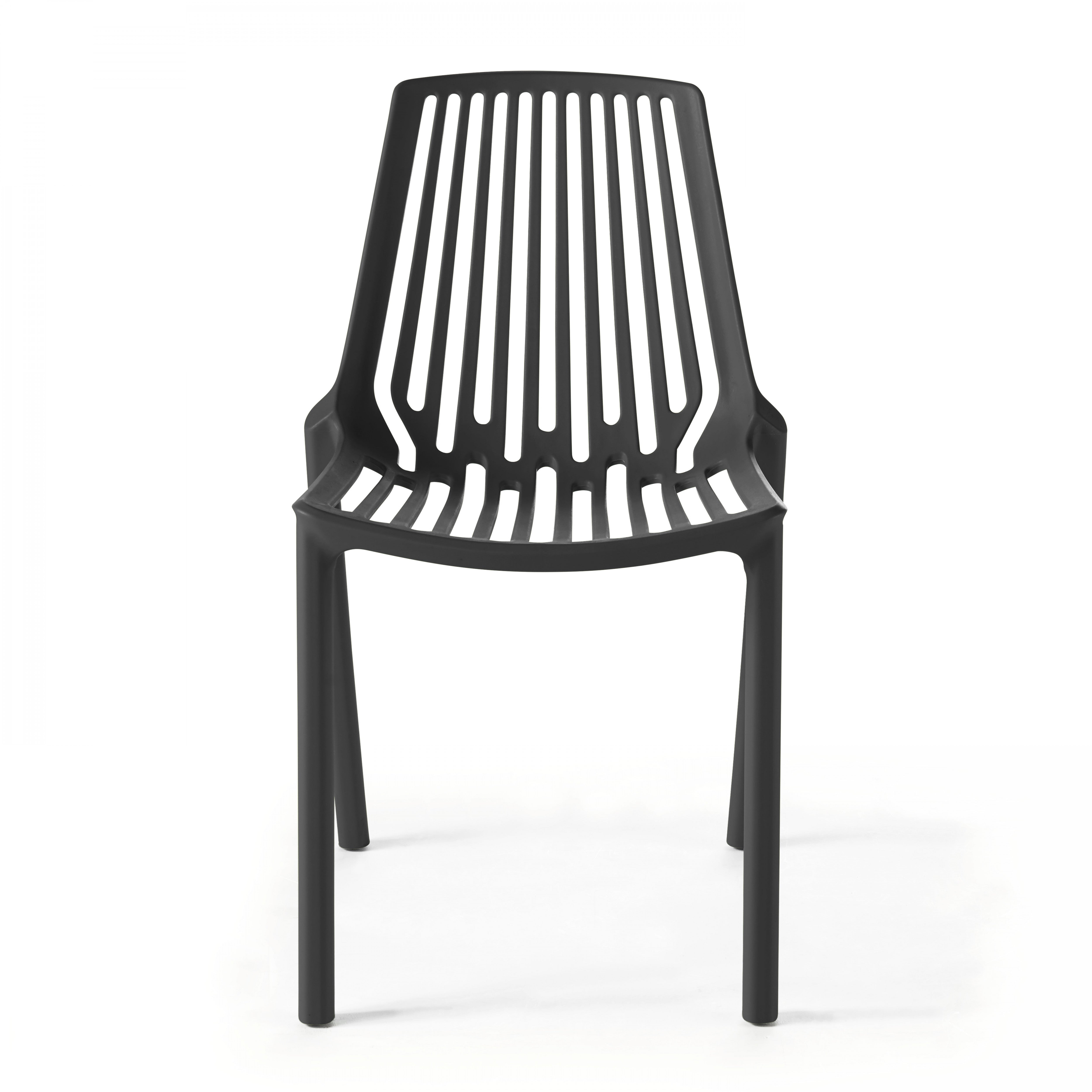 Chaise de jardin sans coussin Paris en Plastique Noir - 5