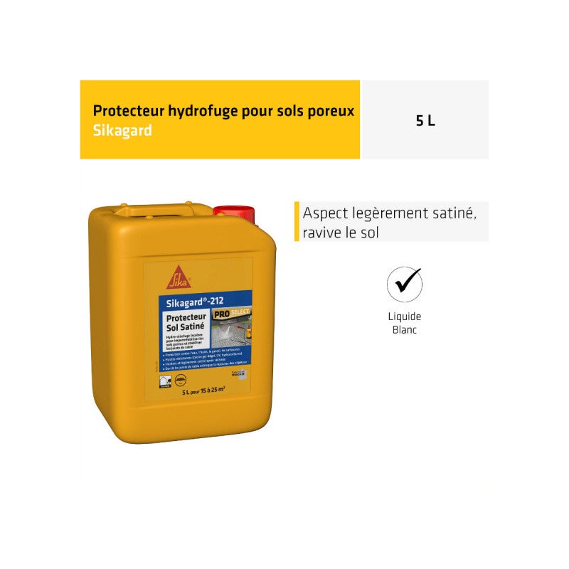 Hydrofuge SIKA - Sikagard-212 Protecteur Sol Satine - 5L - 2