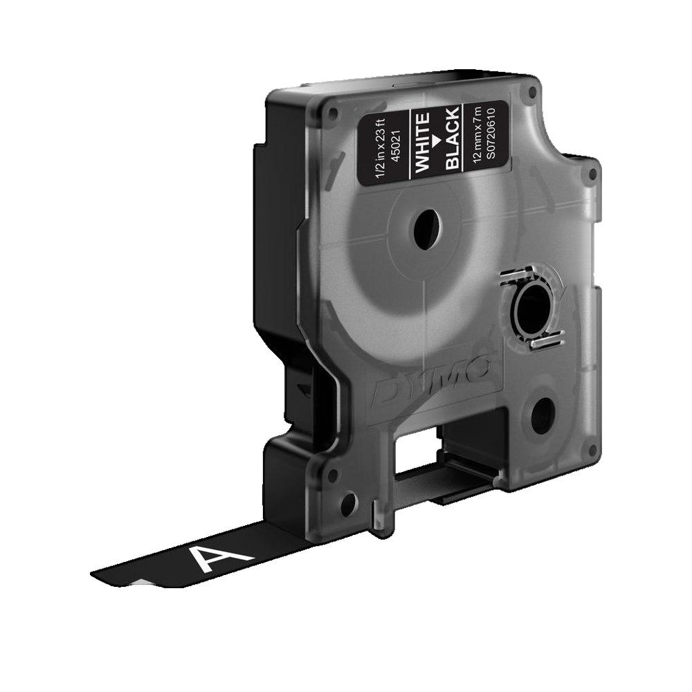 Taśma do etykiet DYMO D1 12 mm Białe na czarnym 7 m