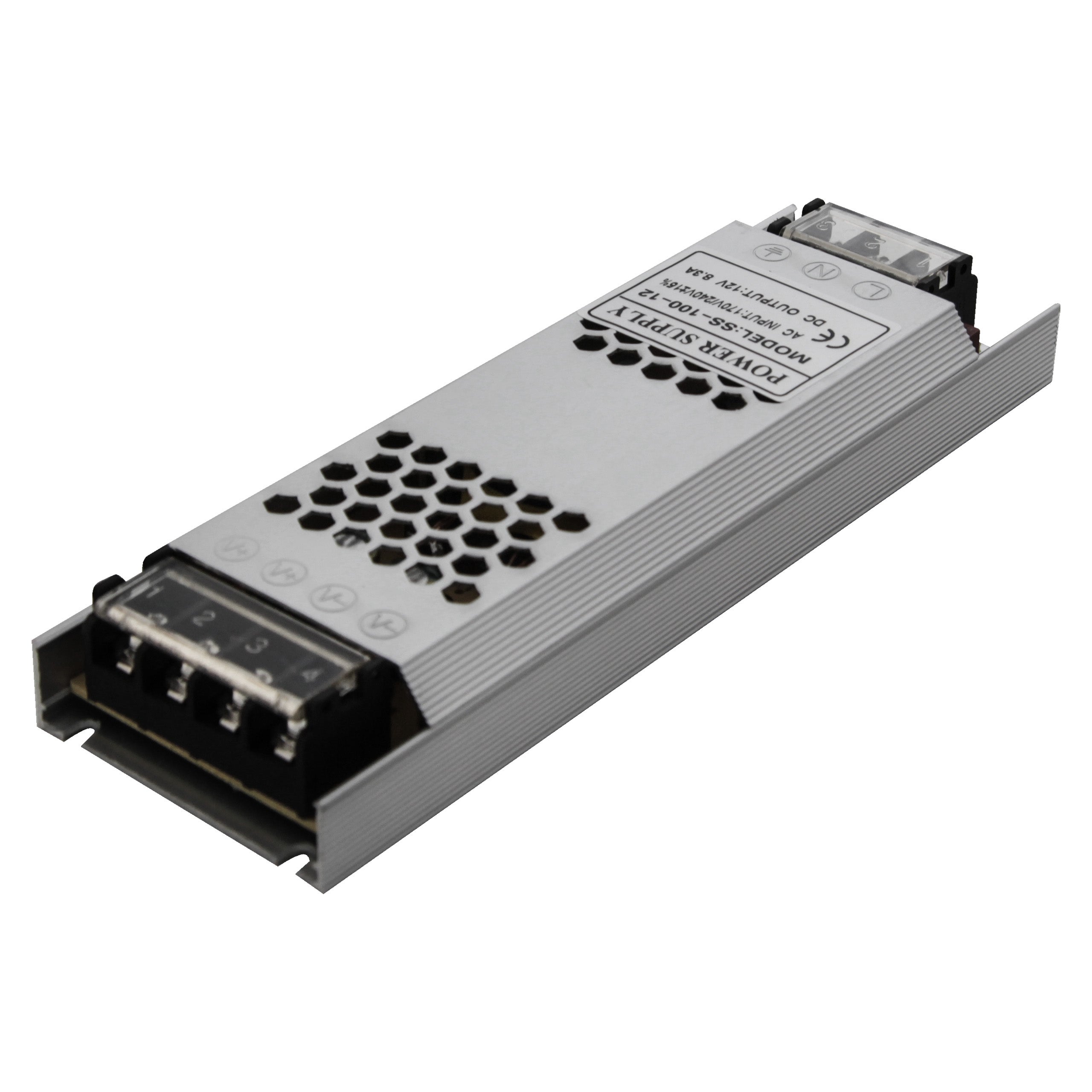 Zasilacz LED Flat 12V 100W 8.3A AC190-240V 168x53x22mm pasywne chłodzenie zabezpieczenia MasterLED