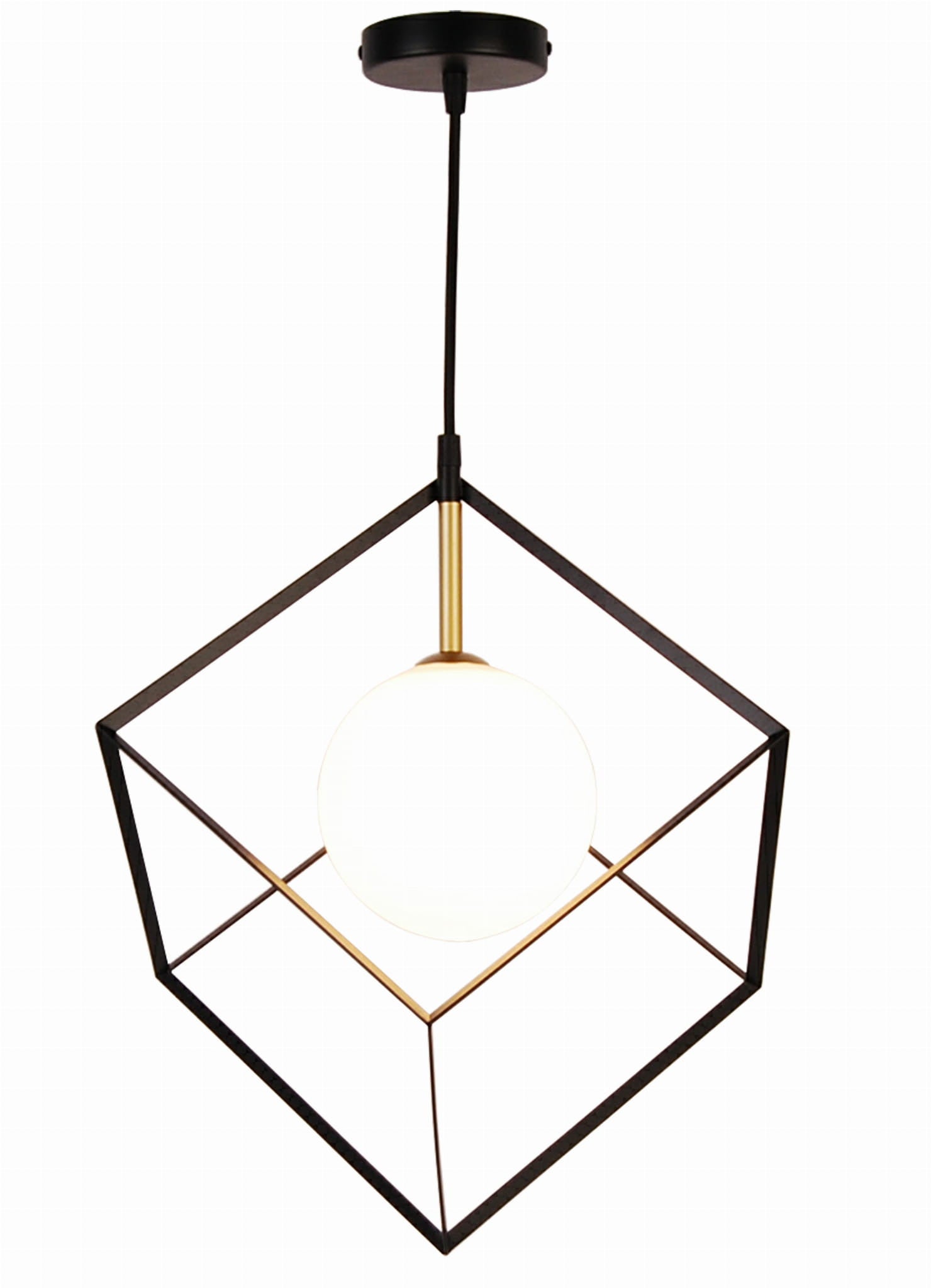 Lampa sufitowa wisząca Weert czarno-złota-biała 1xG9x28W wym: 120 x 20 x 20 cm szkło Candellux