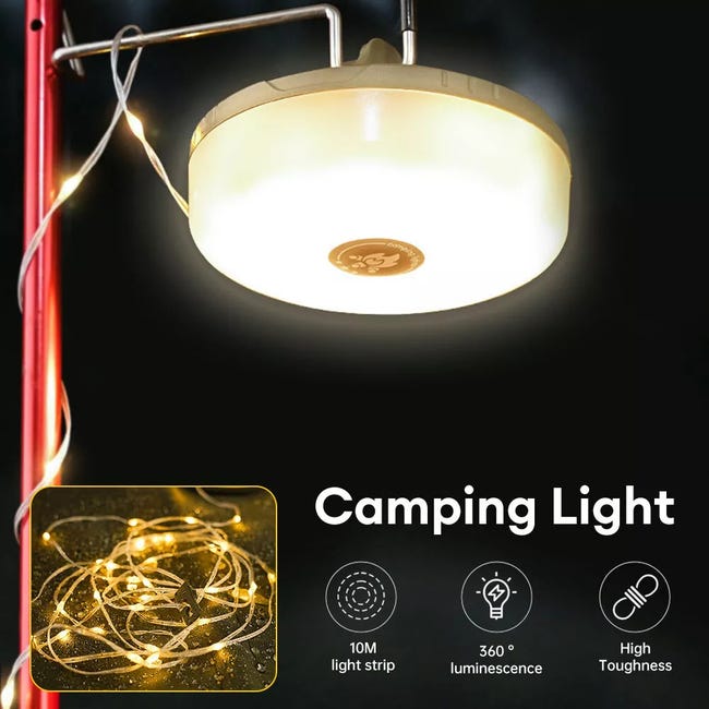 UOUNE Stringa di luci da campeggio, luci da esterno con 8 modalità di illuminazione, conservazione rapida, lanterne da campeggio per interruzioni di corrente, ricarica rapida di tipo C, luci da UOUNE Stringa di luci da campeggio, luci da esterno con 8 modalità di illuminazione, conservazione rapida, lanterne da campeggio per interruzioni di corrente, ricarica rapida di tipo C, luci da