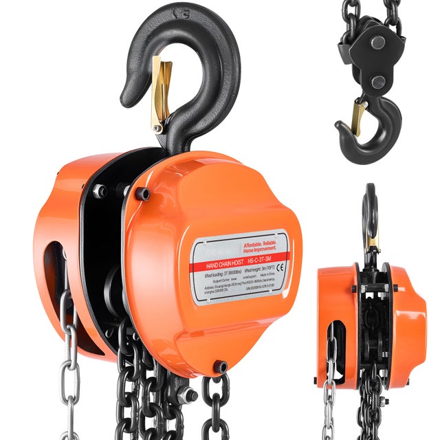 Palan manuel a chaine SucceBuy, capacite de charge 3 tonnes, hauteur de levage 3 m, equipe deun crochet robuste, systeme de frein a double cliquet