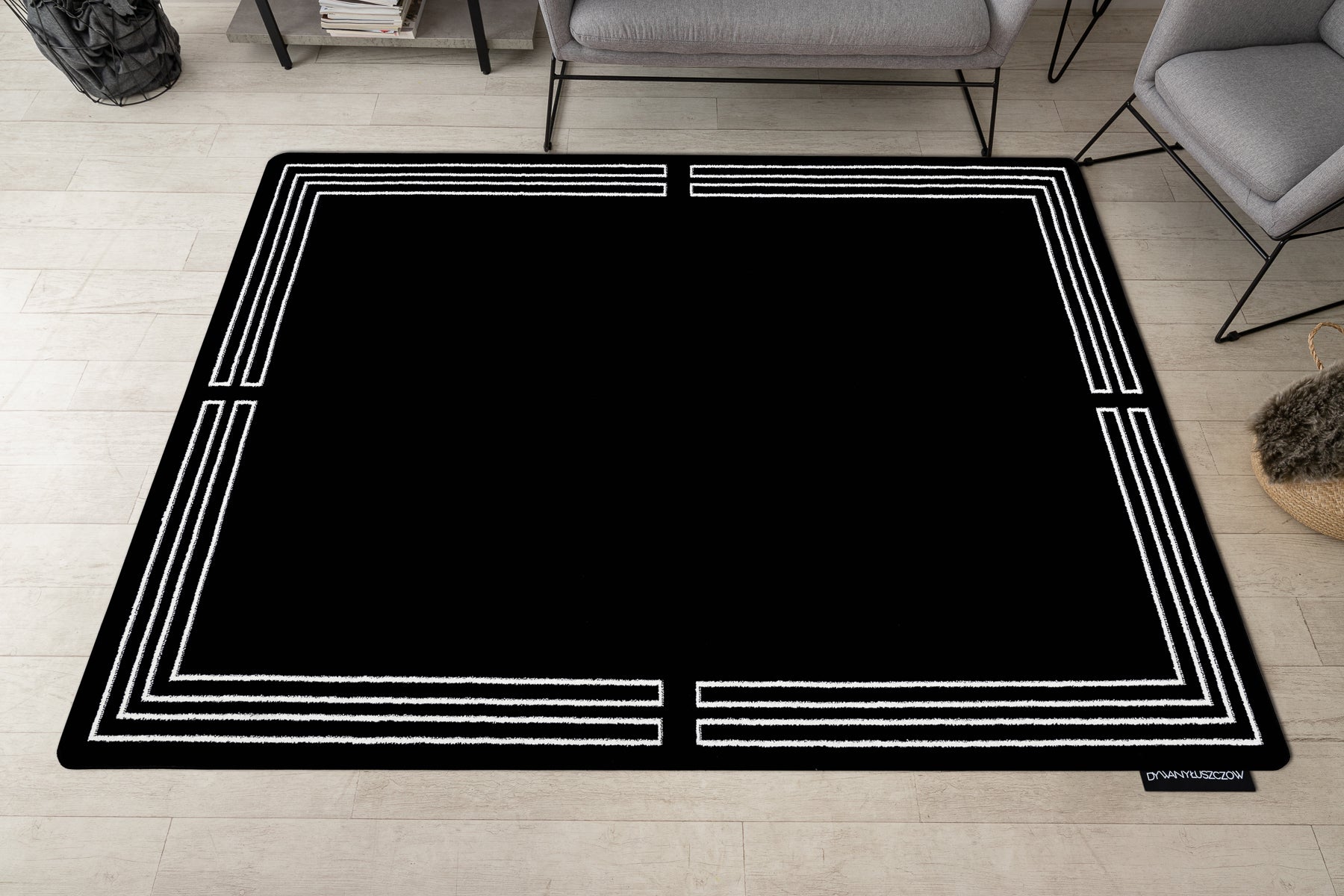 Dywan HAMPTON Chick ramka czarny 200x290 cm - 4