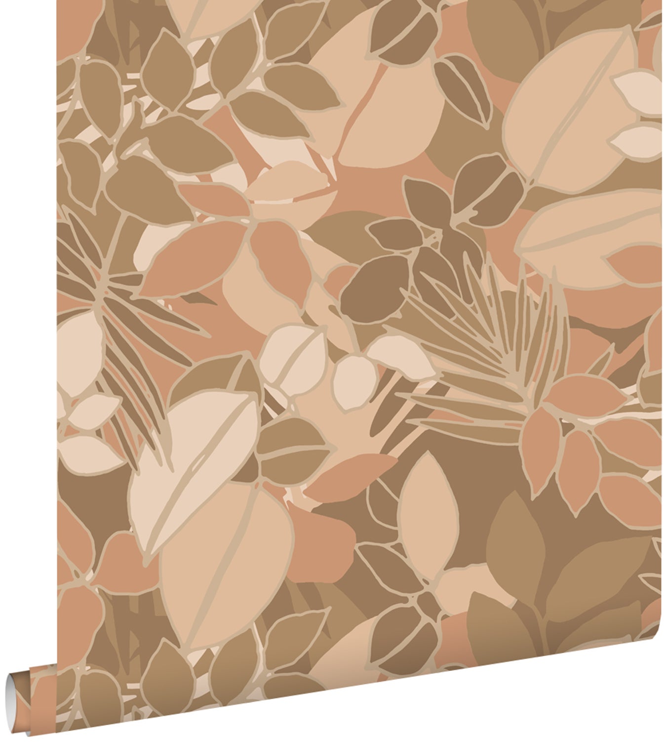 Tapeta przejrzeć ciemny beżIterakoty różowej - 50 x 900 cm - ESTAHOME