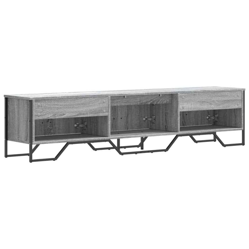 Meuble TV sonoma gris 180x34x41 cm bois d'ingénierie - 6