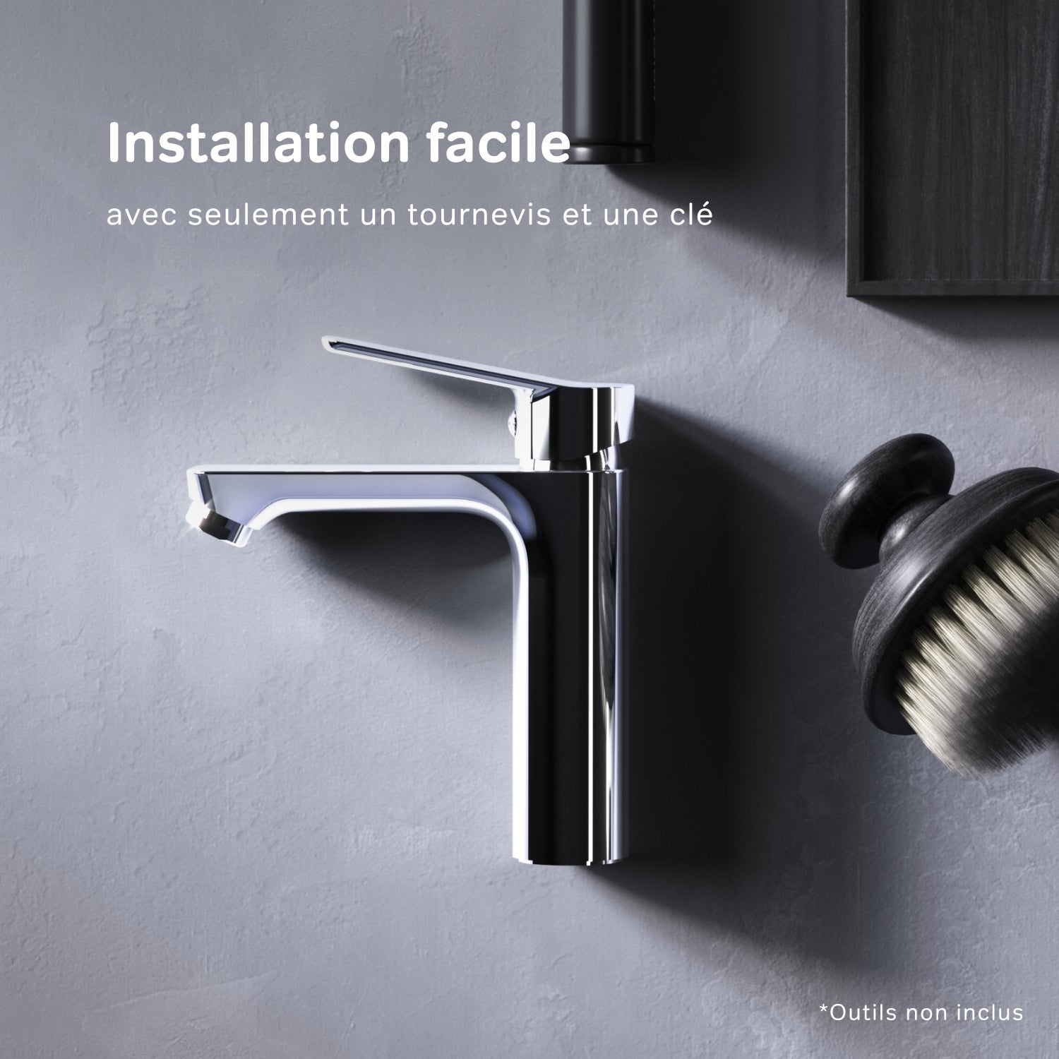 Mitigeur de lavabo, Robinet de Lavabo avec bonde clic clac, Robinet de lave-mains, Chromé, taille S, FTA82100 AM.PM - 6