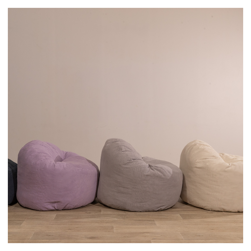 Pouf velours côtelé épais BANANAIR 100cm blanc - 9