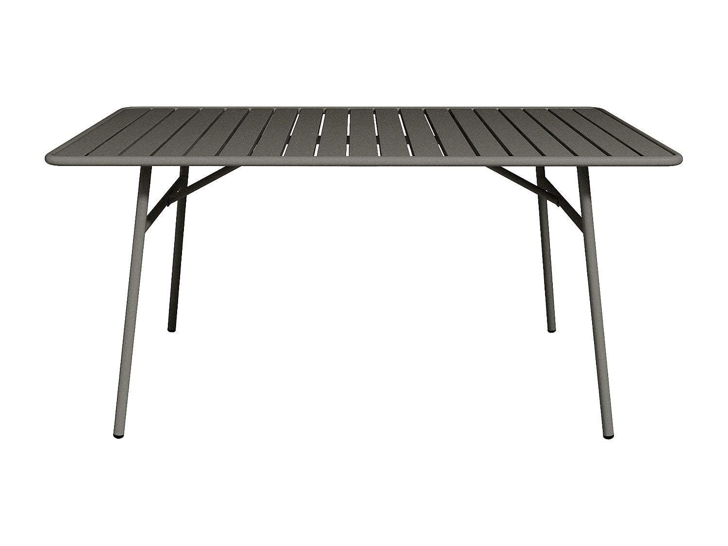 Stół ogrodowy metalowy - dł. 160 cm - Ciemnoszary - MIRMANDE