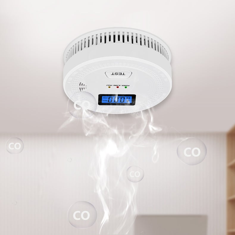 Détecteur de fumée et de CO 2 en 1, détecteur de détection de gaz, blanc (anglais) sans pile - 5