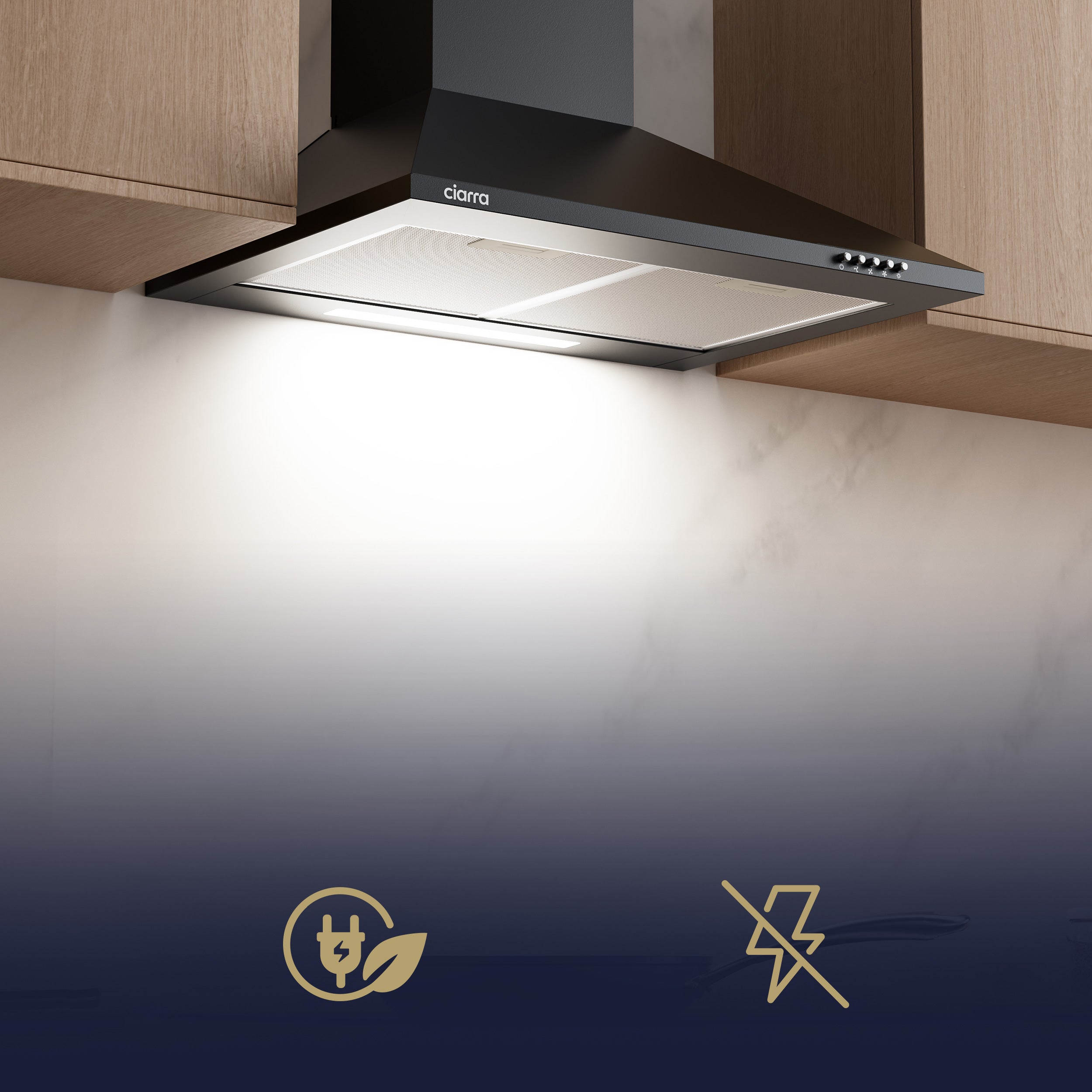 Exaustor de Parede CIARRA 60cm 404 m3/h 3 Velocidades Recirculação Preto 201BK60 - 8