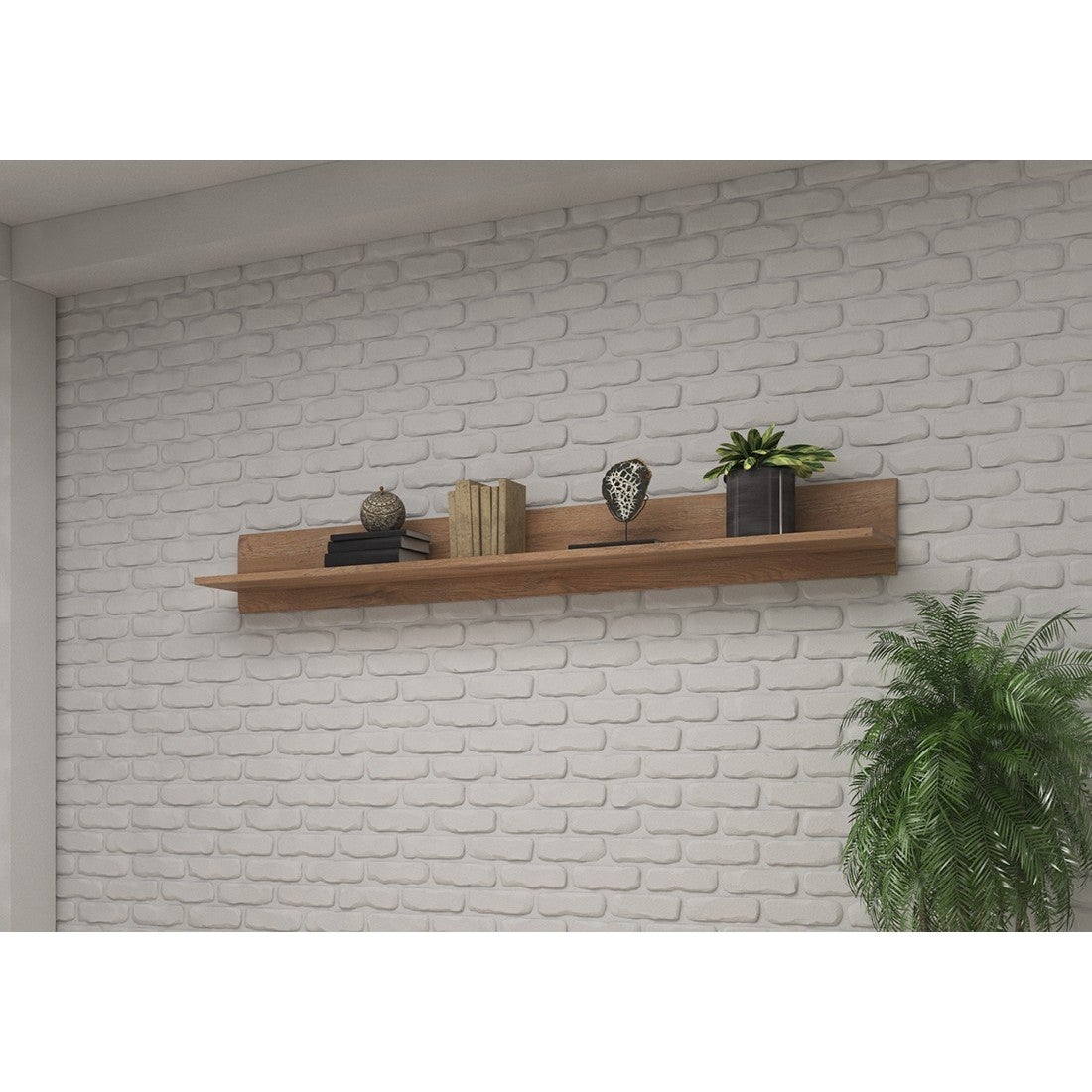 Étagère murale design BREDA – 180 cm – Coloris chêne – Style moderne - 3