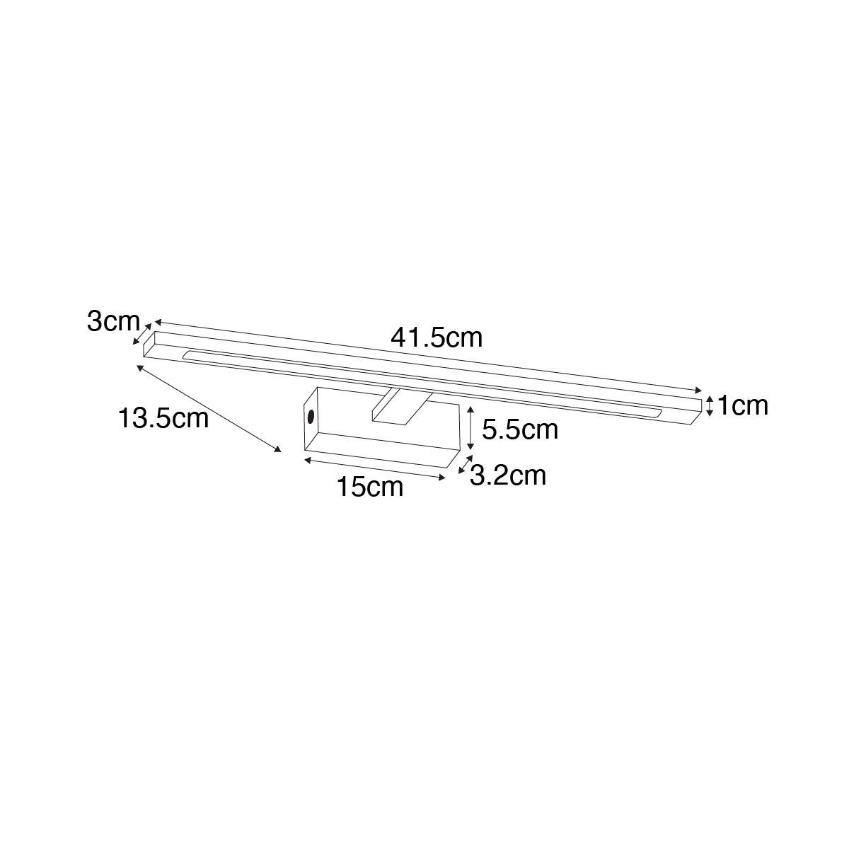 Qazqa design applique murale - Jerre - blanc, led intégrée 13w incluse, Integrated led, 2700k, blanc chaud, 41.5cm, IP44, idéal - 3