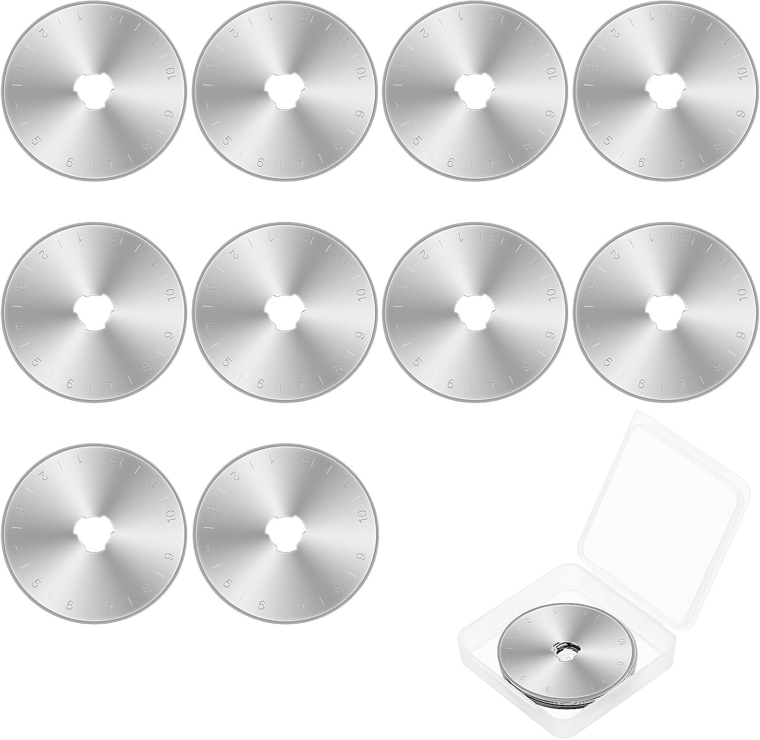 Lot De 5 Lames Rotatives 60 Mm – Acier SKS-7 Doré – Compatible Fiskars, OLFA, Etc. – Couture, Quilt, Scrapbooking