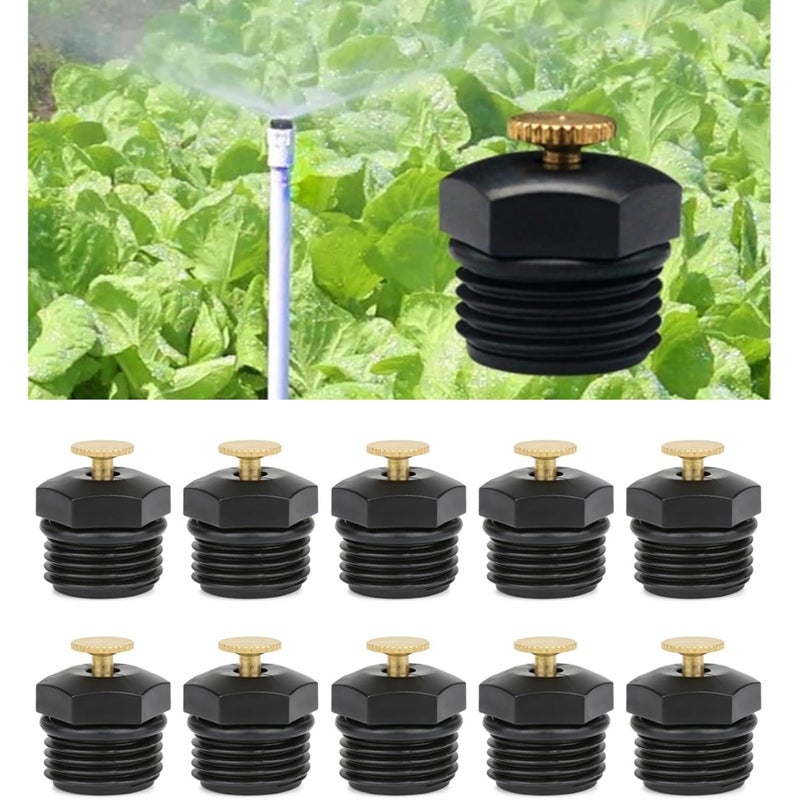 Zestaw 10 zraszaczy kropelkowych, mikrozraszacze 1/2 cala, dysze do nawadniania kropelkowego 360 stopni do systemu nawadniania ogrodu