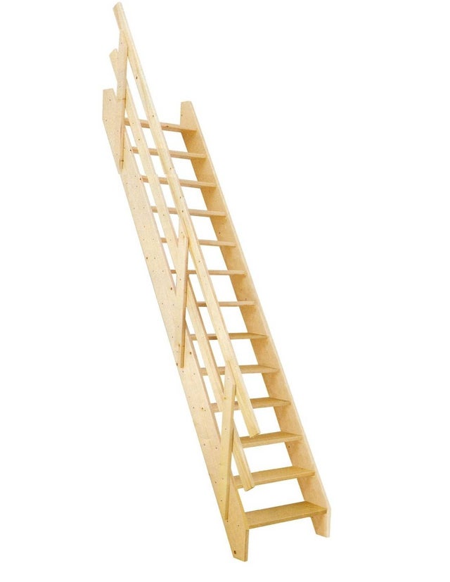 Escalier De Meunier Aulac Sapin-70 Avec Rampe H Sol Sol 280 Cm