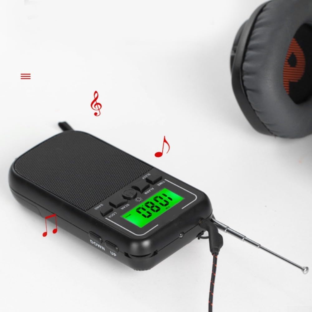 Radio Portátil AM/FM De Bolsillo - Con Altavoz, Jack De Auriculares 3.5 Mm, Antena Extensible, Funciona Con Pilas AA