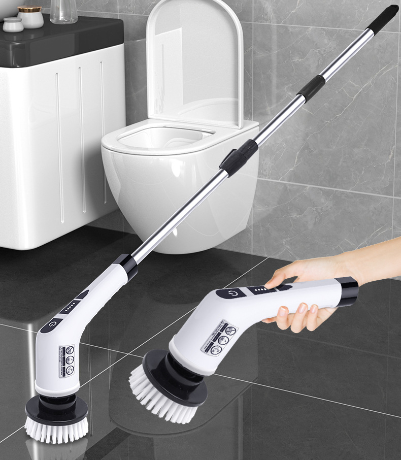 Brosse de nettoyage électrique sans fil, Autolaveuse électrique rotative, Nettoyeur électrique, Brosse de douche avec 9 têtes de brosse remplaçables - 7