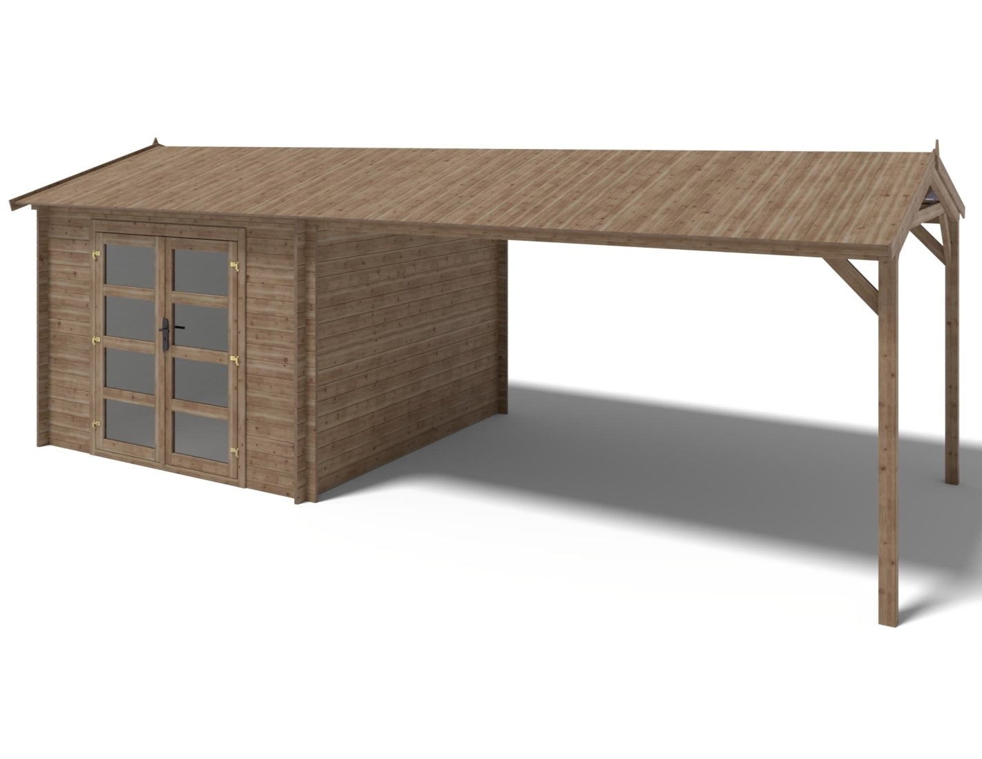 Drewniany domek ogrodowy - 3x3 m z dostawką 3x2,76 m - 9 m2, Impregnowany 1szt.