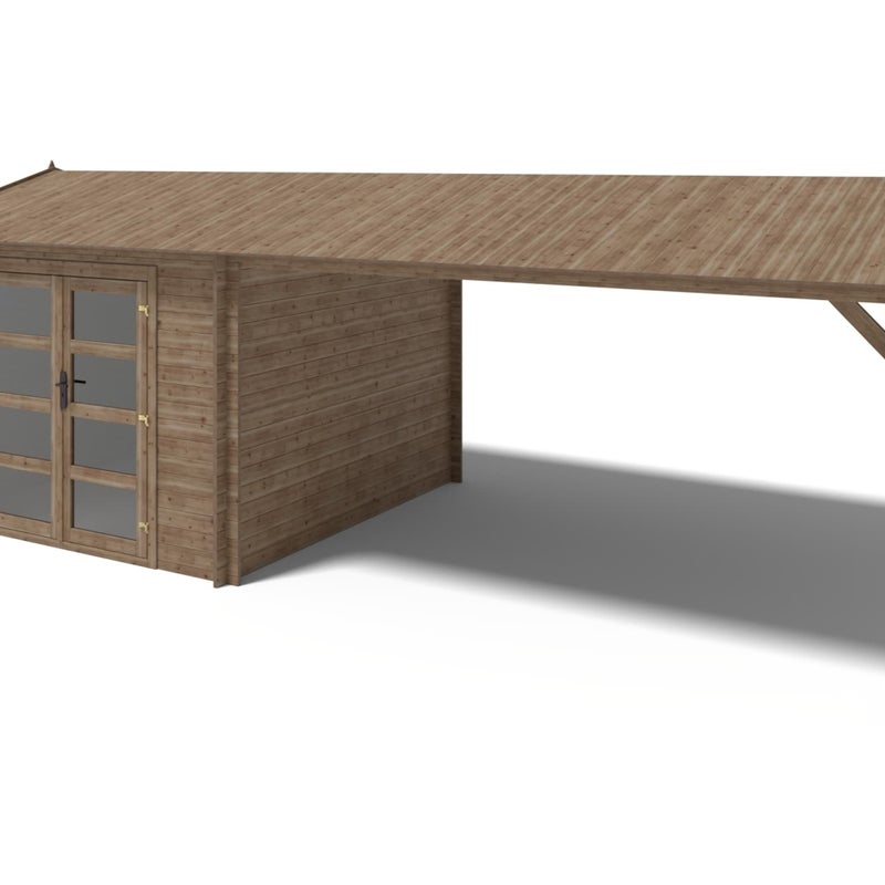 Drewniany domek ogrodowy - 3x3 m z dostawką 3x2,76 m - 9 m2, Impregnowany 1szt.