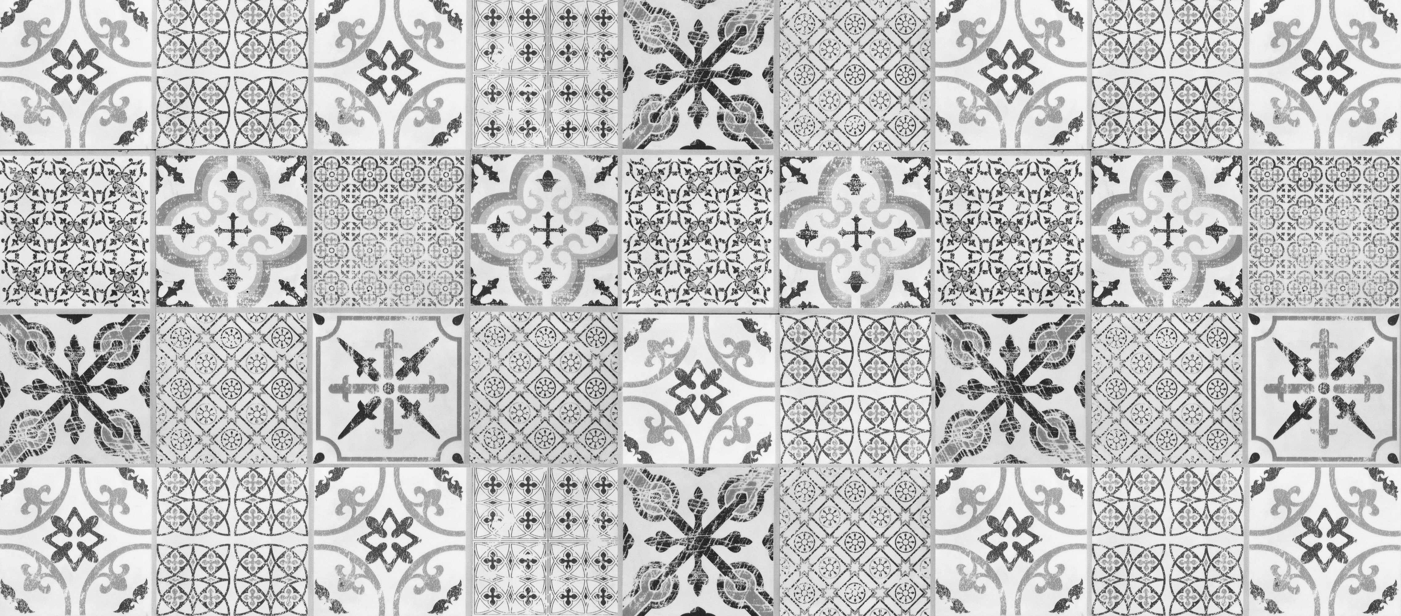 Dywanik winylowy Collage vintage szary 66x150 cm - PVC antypoślizgowy, winylowy do kuchni lub salonu, zmywalny, wodoodporny, szary