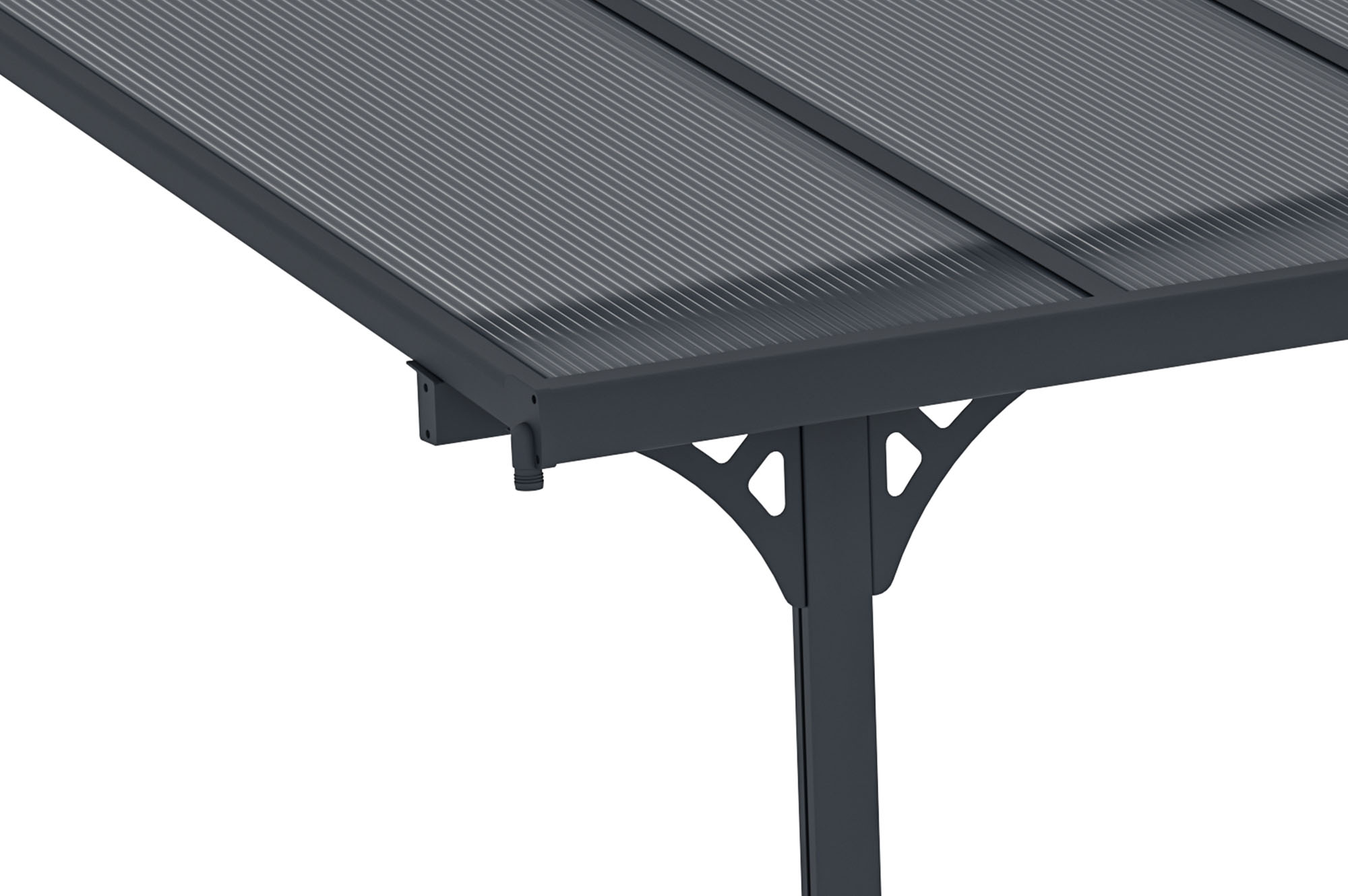 Pergola/Cochera adosada KLEO 5m x 3m aluminio Gris - 7