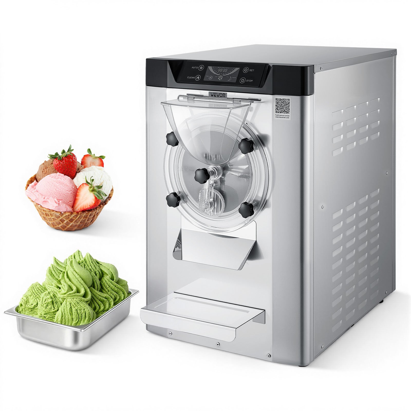 Maszyna do lodow VEVOR 6L 12-20L h LED dotykowa stal nierdzewna komercyjna na blat gelato