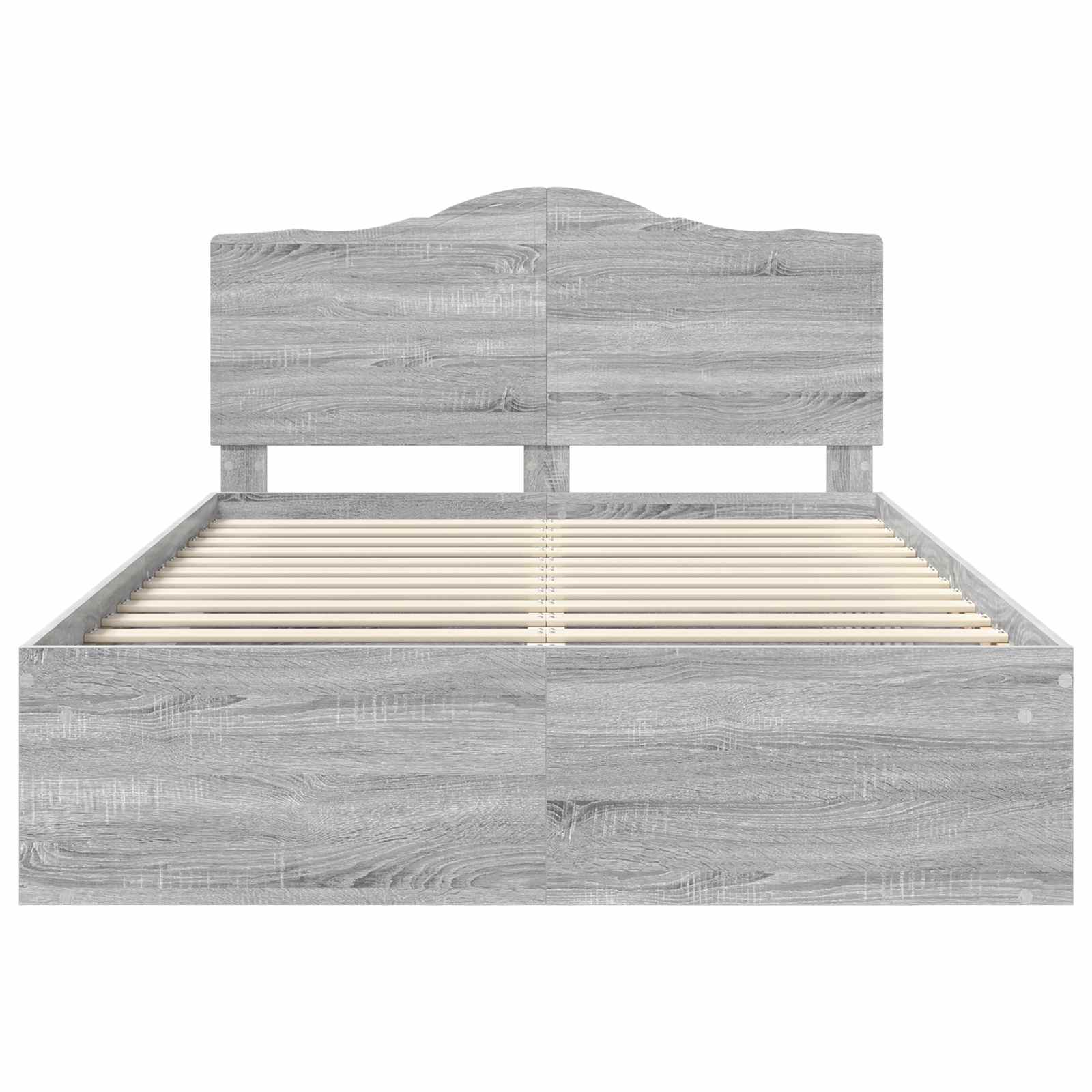 Cadre de lit en pin massif gris pour la chambre, 140 × 190 cm - 7
