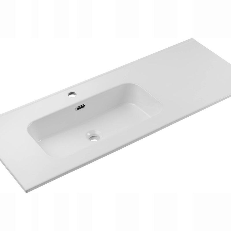 Umywalka meblowa GO 2 120 cm biała połysk ceramika z blatem