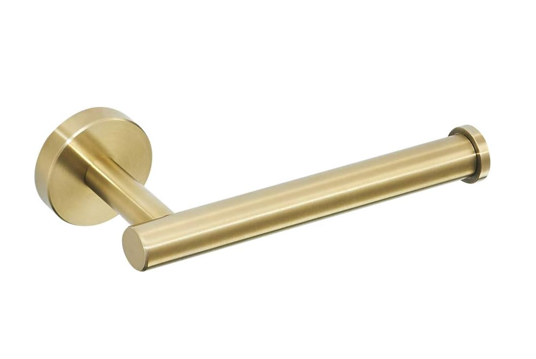 Uchwyt na papier toaletowy (szczotkowane złoto) 304 ze stali nierdzewnej, ścienny uchwyt na papier toaletowy do łazienki, akcesoria toaletowe