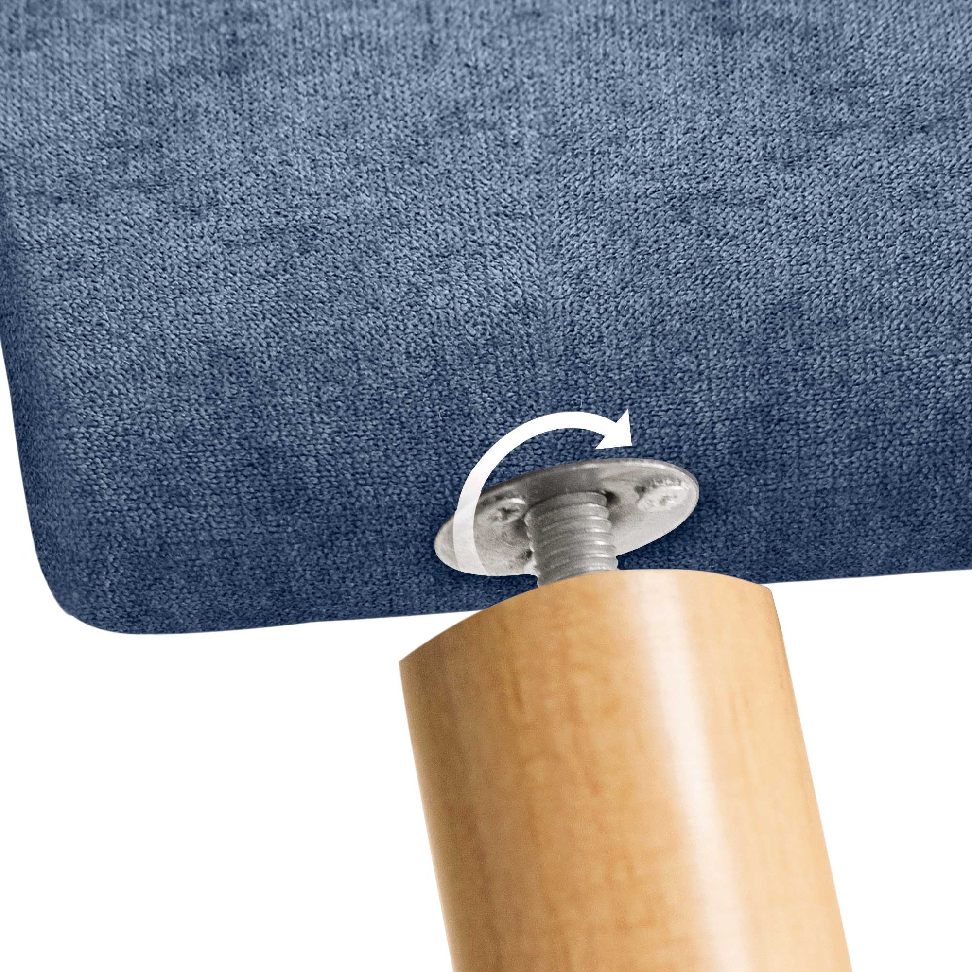 DHOME Cabecero de Tela AQUALINE Liso y con Patas cabeceros Cabezal tapizado Cama Lujo (Tela Azul, 90cm (Camas 70/80/90)) - 6