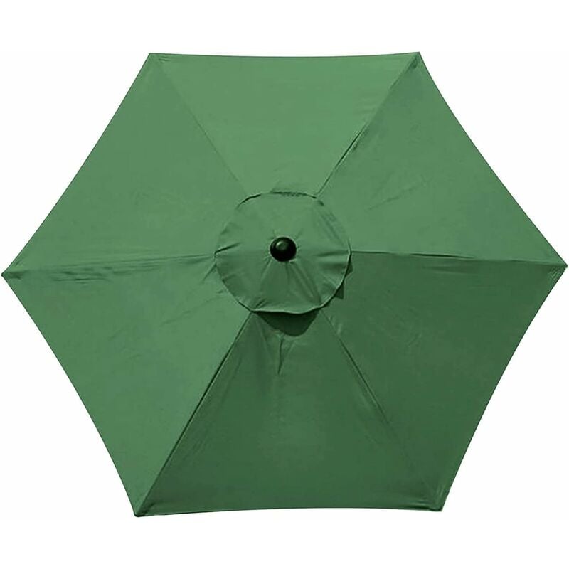 Parasol Housse de Rechange pour, 6 balein, 2 m, nieprzepuszczalny, anty-UV, tissu de rechange, vert foncé