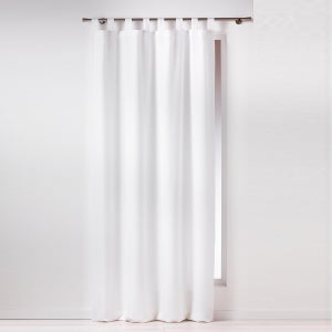Douceur D'Intérieur Tenda A Occhielli 260x140 Cm | Bianco Effetto Battuto In Poliestere Per Soggiorno E Camera