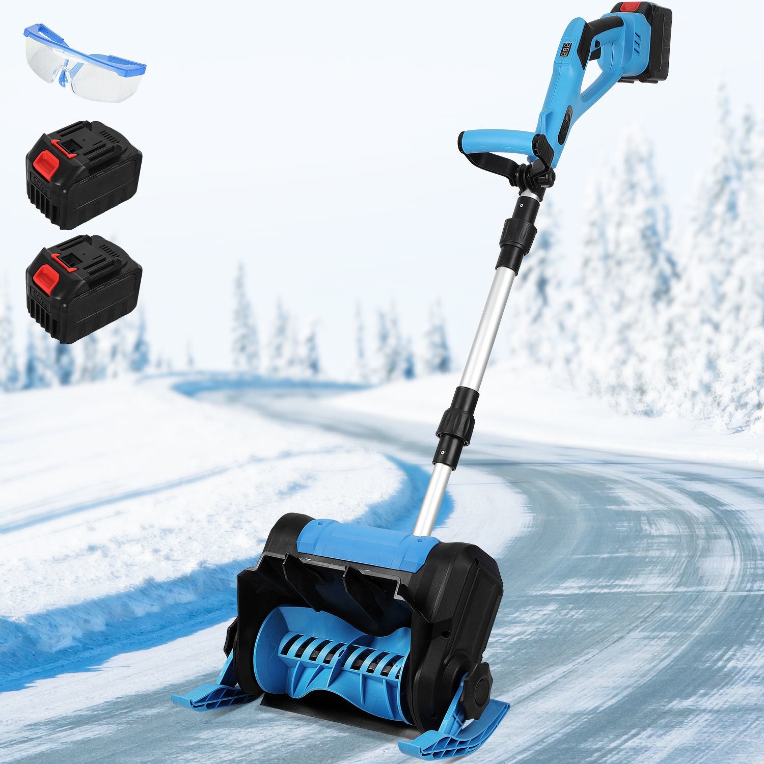 Pala Da Neve Elettrica Senza Fili Makita 18V - Larghezza 30,5 Cm, Motore Brushless, Regolabile, Pieghevole