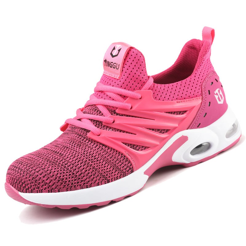 Buty robocze męskie damskie, sneakersy robocze, buty do pracy, obuwie budowlane ze stalowym noskiem, kolor różowy Różowy-38