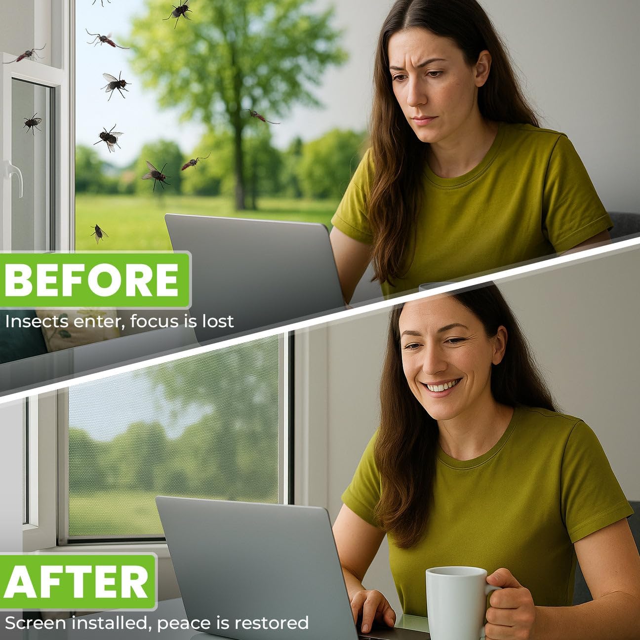 Mosquitera universal transparente lavable | Mosquitera ajustable, autoensamblable, tamaño máximo de ventana: 150 x 200 cm (paquete de 1, blanca) - 3