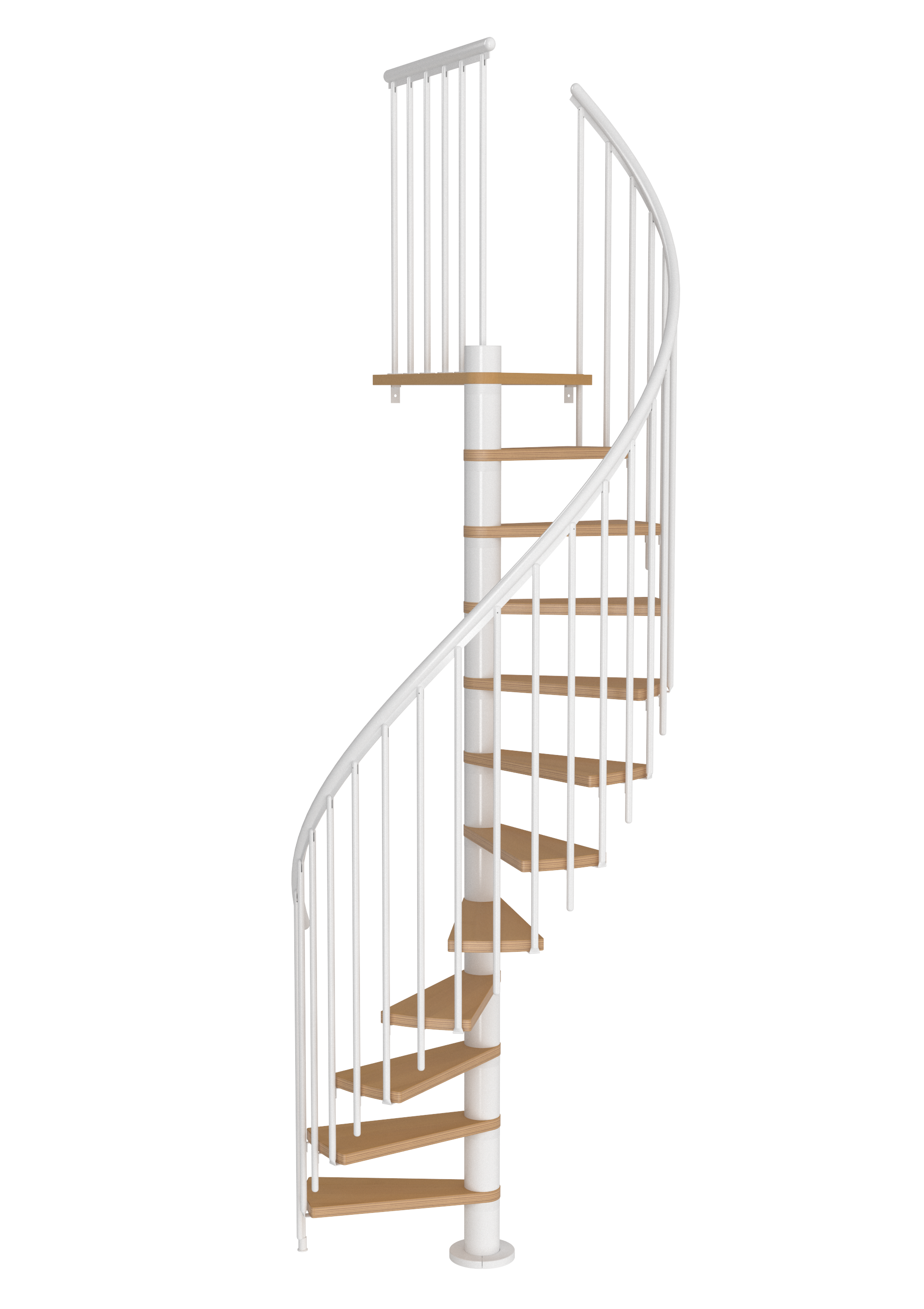 Escalera de caracol calgary ø120cm - 11+1p- haya - blanco ral9016 -alt.280,8cm - sogem