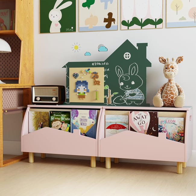 FOREHILL Scaffale Portagiochi Bambini, Organizer Giochi Bambini con 6 Scatole Portaoggetti Rimovibili, Libreria per Bambini, Libreria Aperta in Legno per Sala Giochi, Soggiorno, 119x29.5x94cm (Bianco FOREHILL Scaffale Portagiochi Bambini, Organizer Giochi Bambini con 6 Scatole Portaoggetti Rimovibili, Libreria per Bambini, Libreria Aperta in Legno per Sala Giochi, Soggiorno, 119x29.5x94cm (Bianco