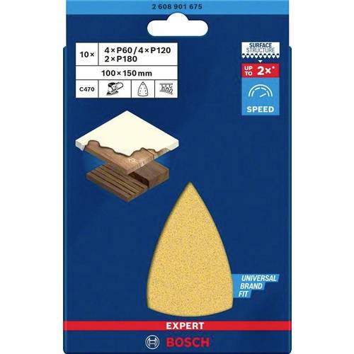 Papier ścierny Bosch do szlifierki 10 sztuk ziarnistość 60, 120, 180 - 2