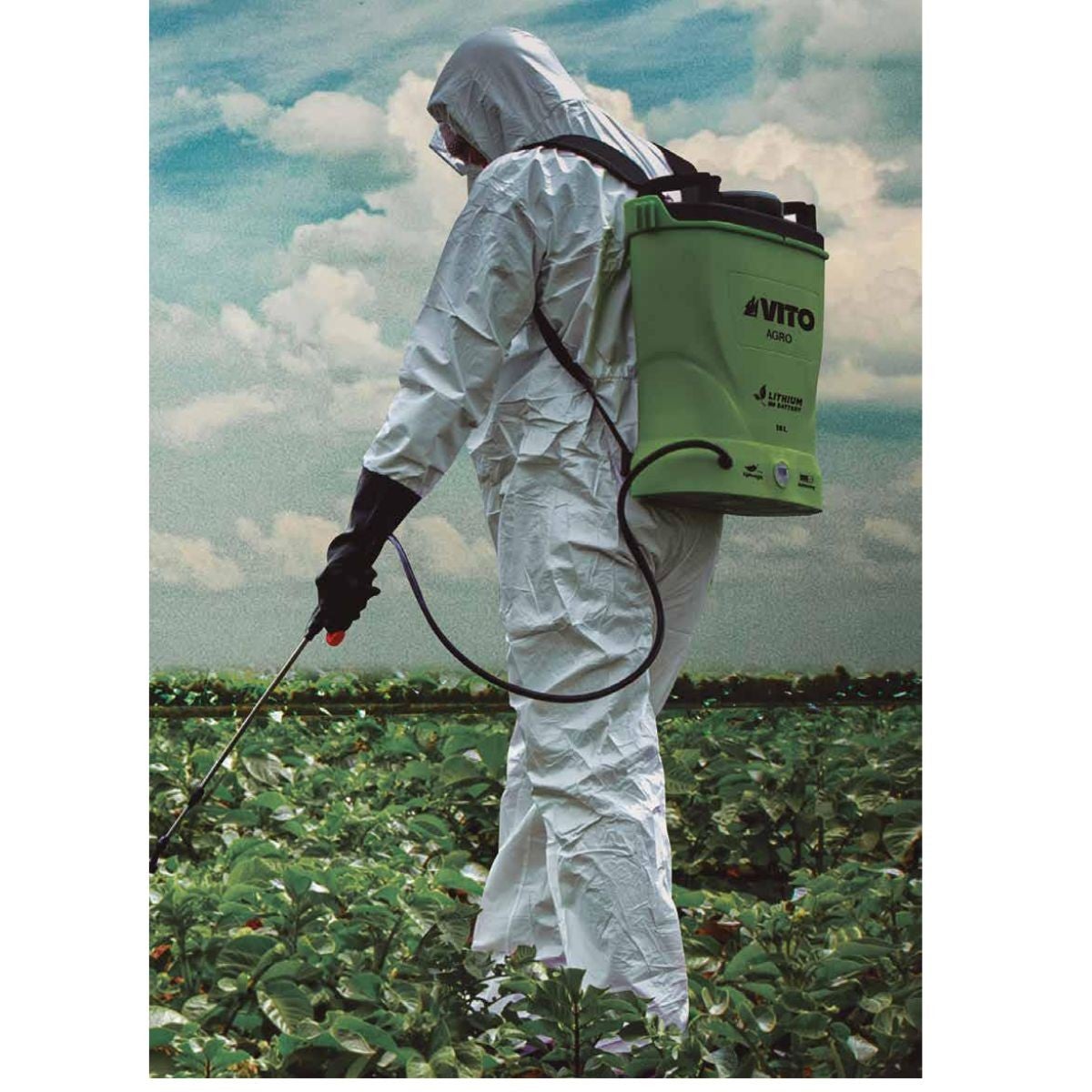 Pulverizador Eléctrico a Batería 16L + Traje de Protección Desechable para Jardín + Accesorios de Protección y Pulverización - 2