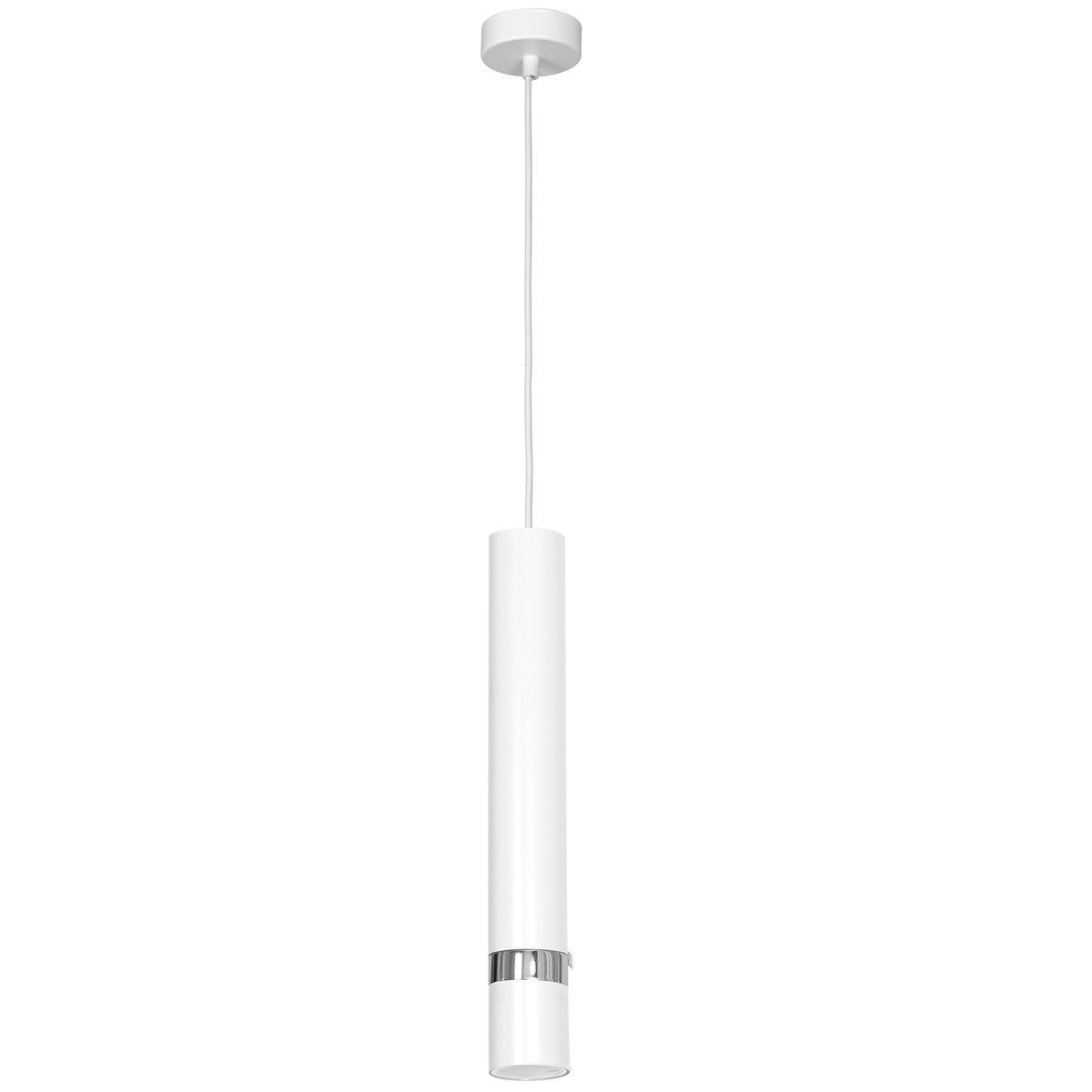 Lampa wisząca Reno biały matowa-chromowana 1xGU10x8W tuba wym: 110 x 8 x 8 cm metal Luminex