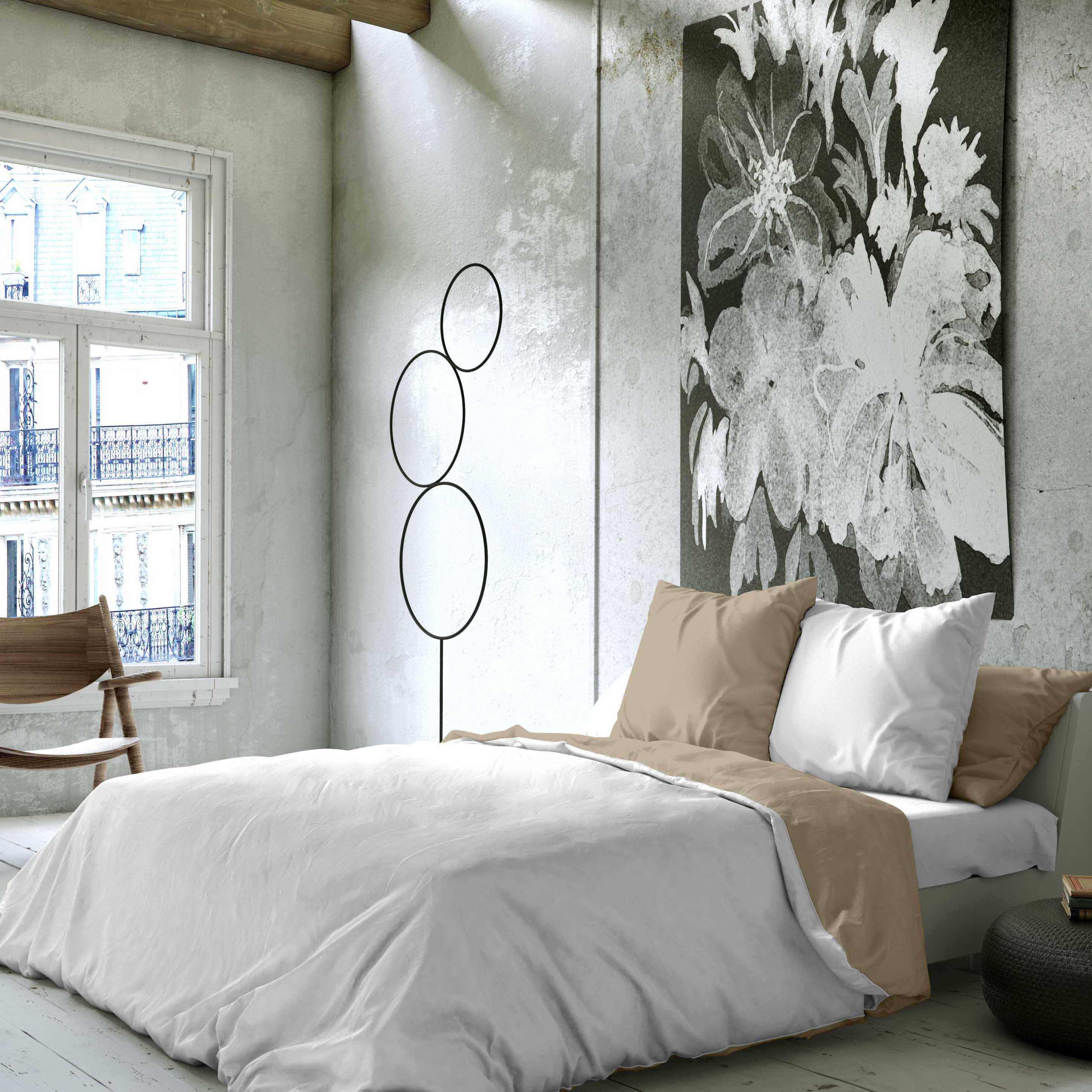 HOUSSE DE COUETTE RÉVERSIBLE EN LIN BICOLORE LIN P.15-1305 / BLANC 100% COTON LIT 180 - 4