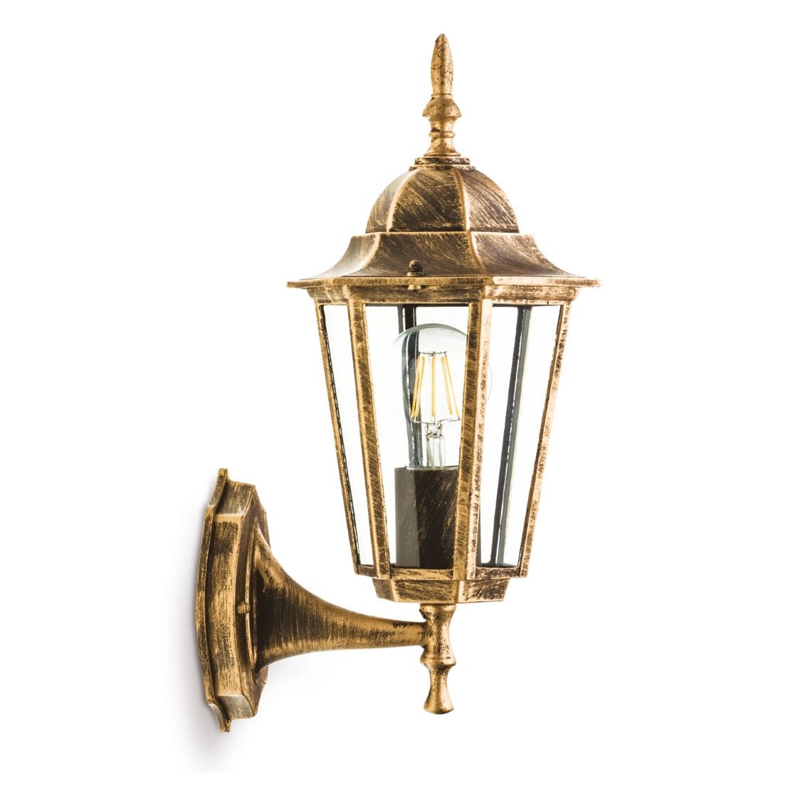 Kinkiet zewnętrzny LO 4101 złoto-przezroczysty 1xE27x50W wym: 37x17x20 cm IP54 Kobi