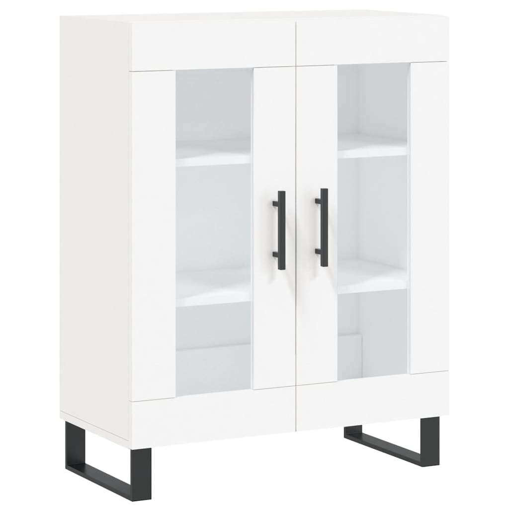 Buffet haut Blanc 69,5x34x180 cm Bois d'ingénierie - 7