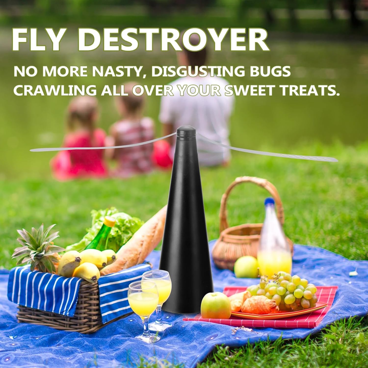 Lot de 4 ventilateurs portables anti-mouches, anti-moustiques, ventilateurs de table anti-moustiques, noir - 7