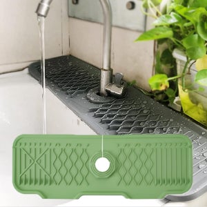 Protecteur De Rebord D’évier En Silicone – Barrière Anti-éclaboussures Avec Ventouses – Résistant à La Chaleur, Antidérapant – 49x8,1x5 Cm