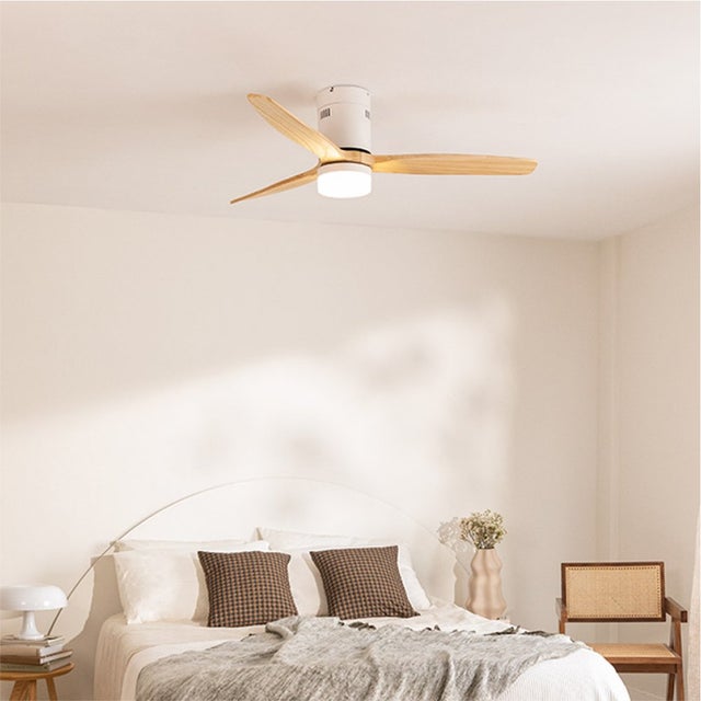WIND CALM NATURAL WOOD M - Ventoinha de teto 40W silencioso 100% madeira - Com luz - sem wifi