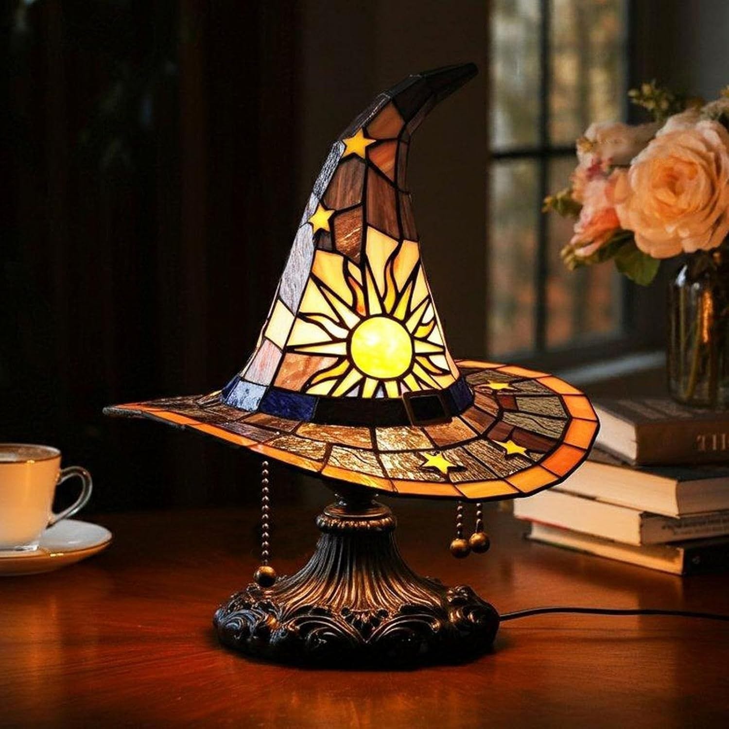 Lights4fun Cappello da Strega in Rattan per Halloween 50 cm Lights4fun Cappello da Strega in Rattan per Halloween 50 cm
