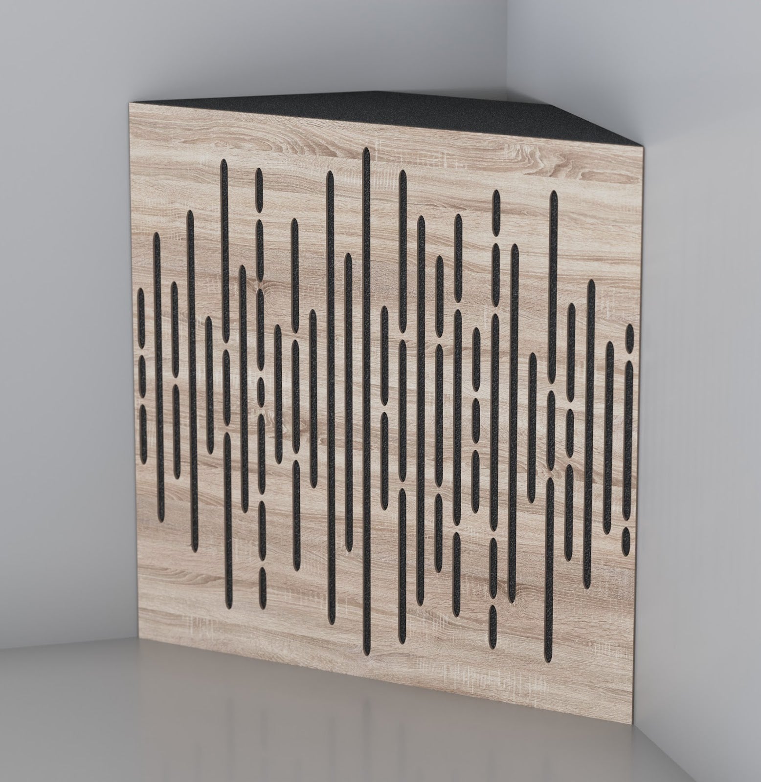 Lot de 2 Pièges à basses WAVE acoustiques insonorisants 50x50x15 cm -MDF perforé laminé et mousse acoustique -Sonoma - 3