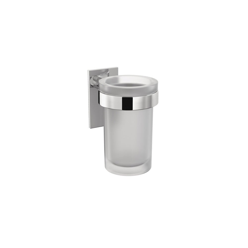 Porta Cepillos De Baño Negro Y Cromo - Cemaco